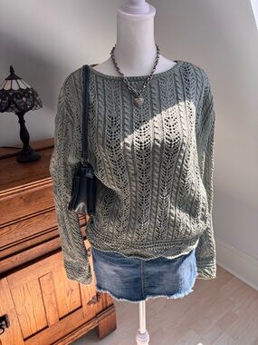 Lily Morgan Sage Crocheted Sweater 🌿